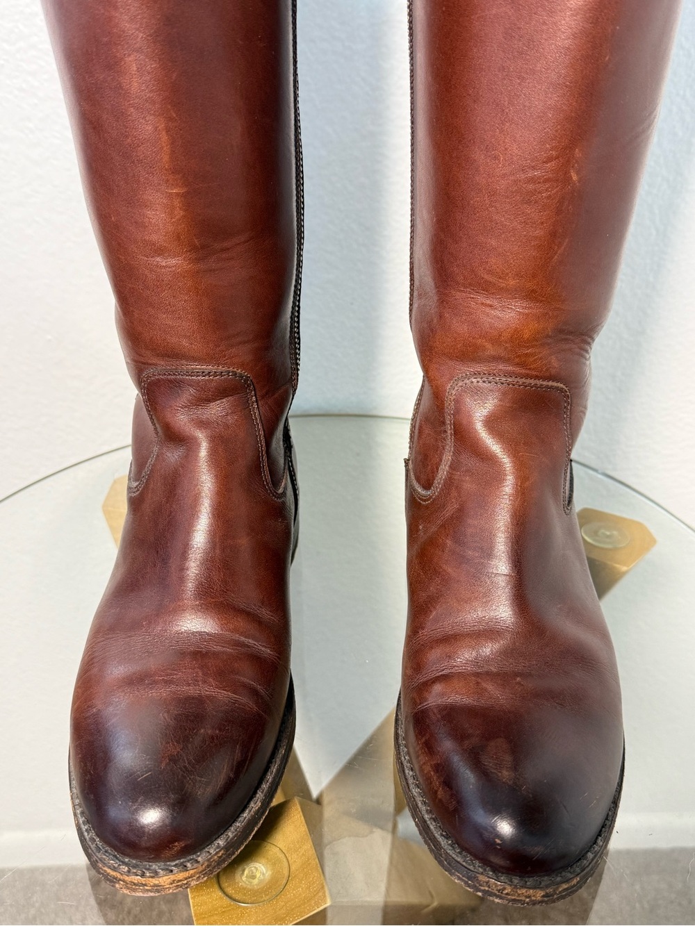 Frye Jayden Button Tall Riding Boots Redwood Wide Extended Calf - Picture 7 of 12